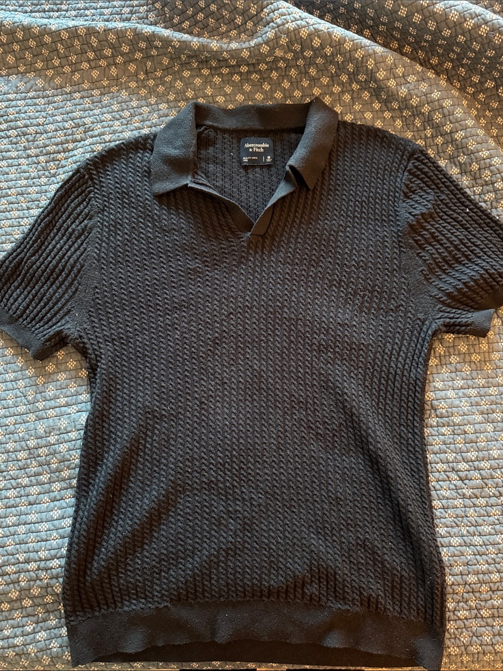 Abercrombie & Fitch Navy Knit Polo Shirt - Men's